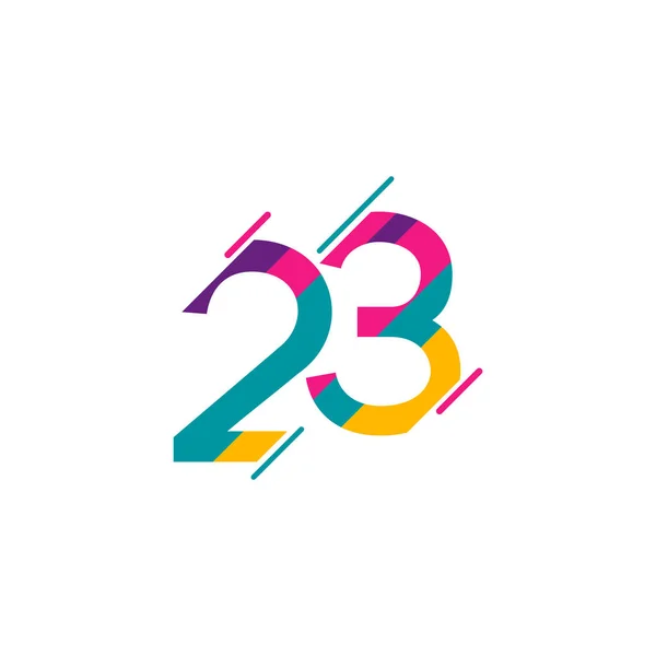 23 años de celebración del aniversario Vector Template Design Illustration — Archivo Imágenes Vectoriales