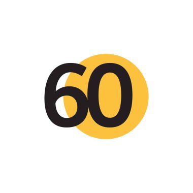 60. Yıldönümü Kutlama Vektör Şablonu Tasarım İllüstrasyonu