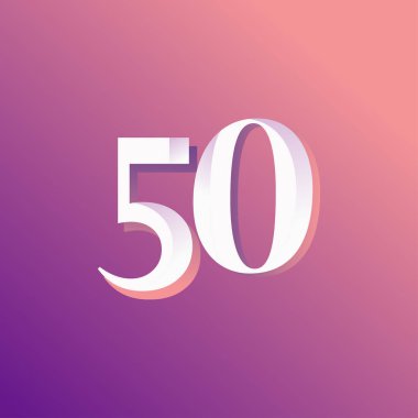 50 Yıl Yıldönümü Gökkuşağı Sayı Vektör Şablonu Tasarım Çizimi