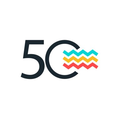 50. Yıldönümü Kutlama Vektör Şablonu Tasarım İllüstrasyonu