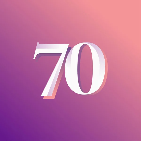 70 éves évforduló Szivárvány szám Vektor Template Design Illusztráció — Stock Vector