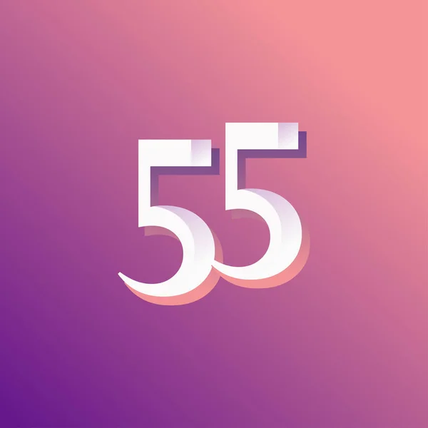 55 Jaar Verjaardag Regenboog Nummer Vector Model Ontwerp Illustratie — Stockvector