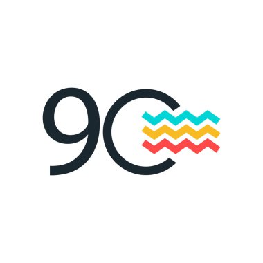 90. Yıldönümü Kutlama Vektör Şablonu Tasarım İllüstrasyonu