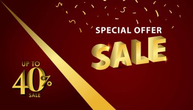 İndirim% 40 'a varan Özel Teklif Altın Sancak Şablon Tasarım Çizimi