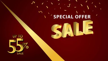 İndirim% 55 'e varan Özel Teklif Altın Sancak Şablon Tasarım Çizimi