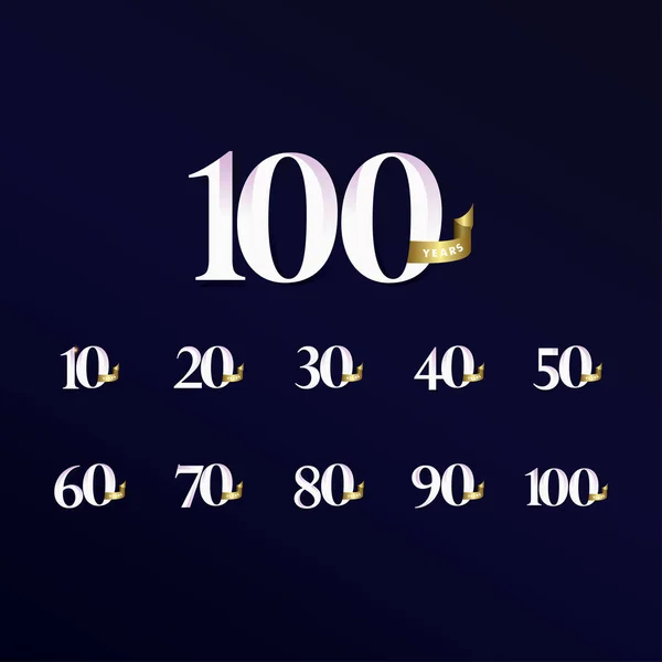 矢量模板设计图解100周年庆祝活动 — 图库矢量图片