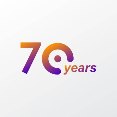 70. Yıldönümü Kutlama Vektör Şablonu Tasarım İllüstrasyonu