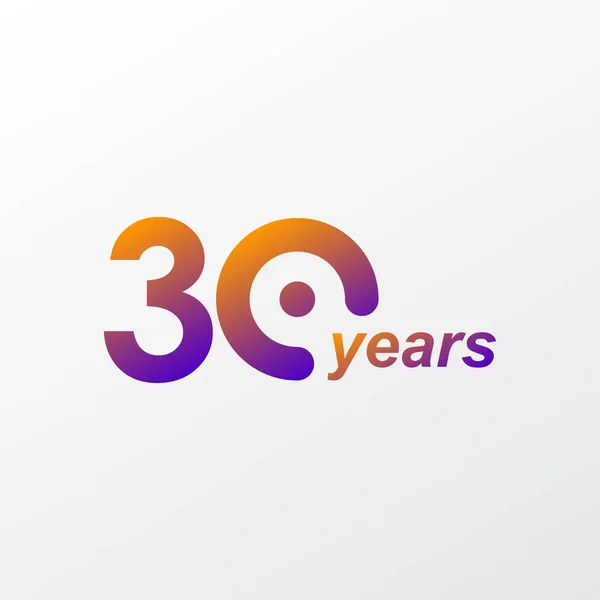 30 Years Anniversary Celebration Vector Template Design Illustration — Stock Vector