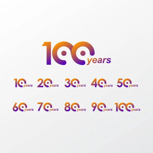 100 años de celebración del aniversario Vector Template Design Illustration — Vector de stock