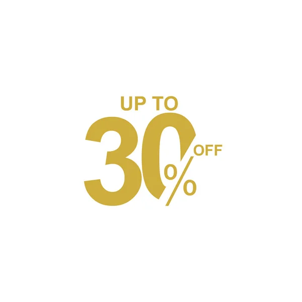Discount Label up to 30% off Vector Template Design Illustration — 스톡 벡터
