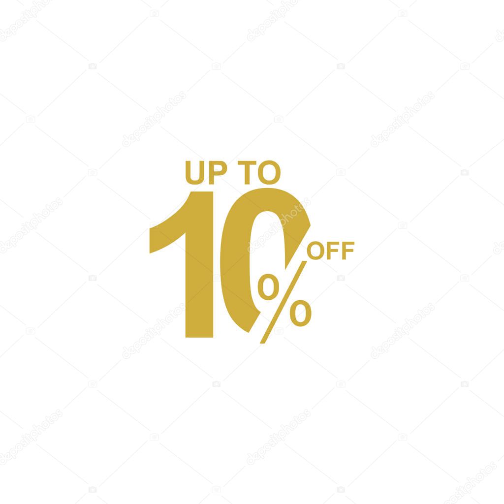 Discount Label up to 10% off Vector Template Design Illustration