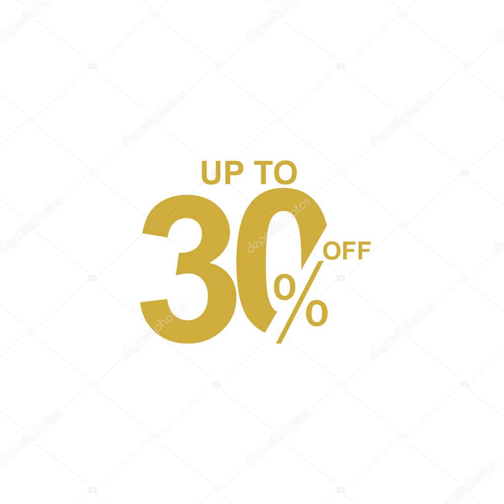 Discount Label up to 30% off Vector Template Design Illustration