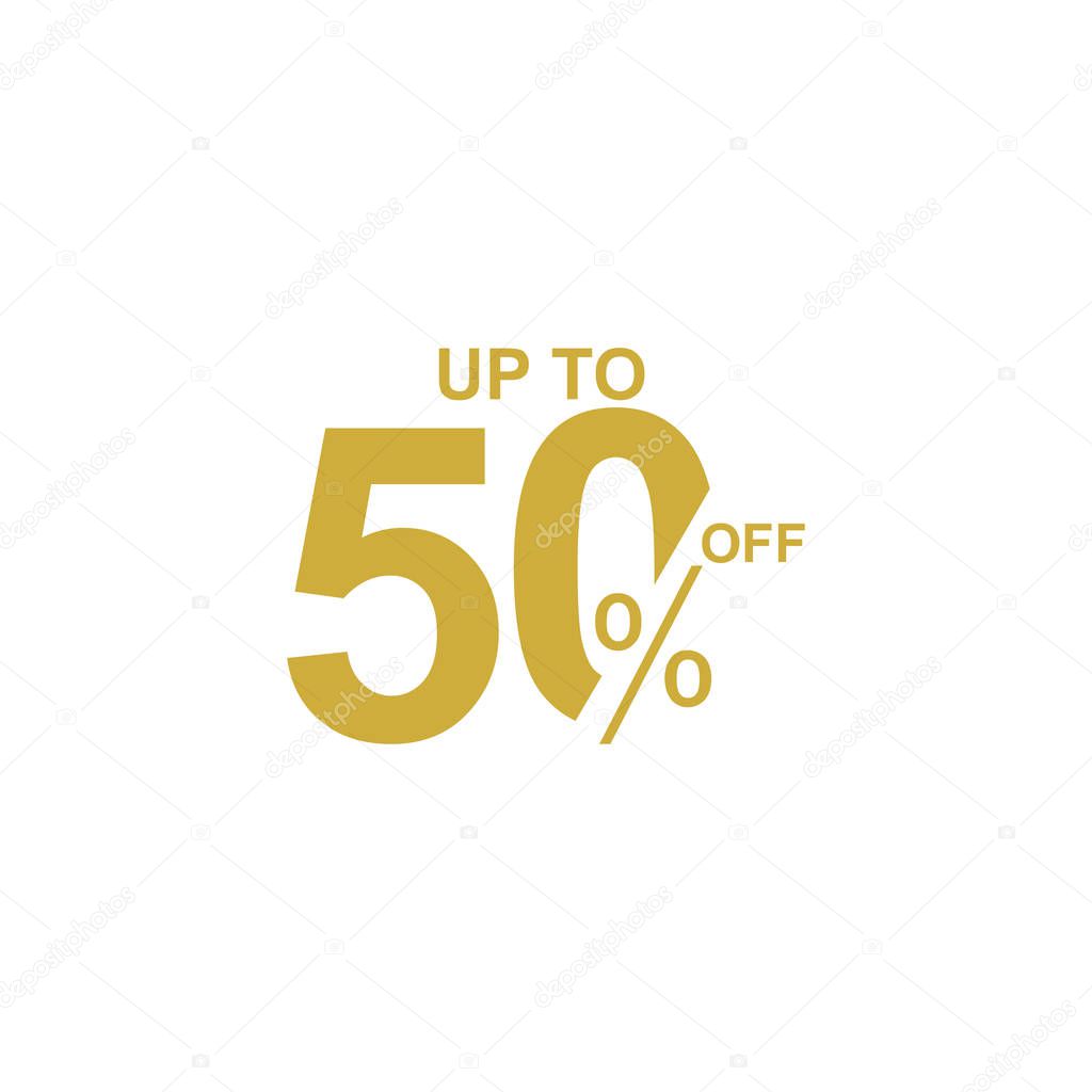 Discount Label up to 50% off Vector Template Design Illustration