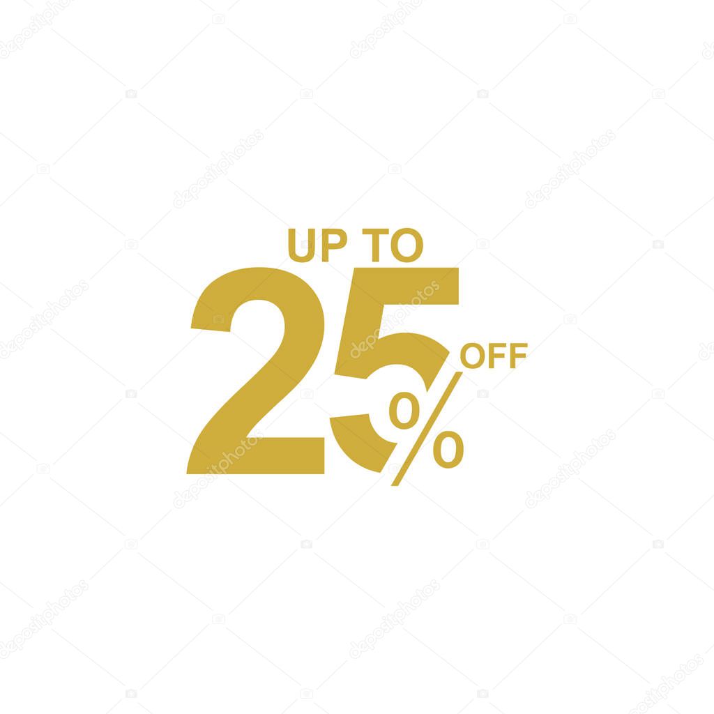 Discount Label up to 25% off Vector Template Design Illustration