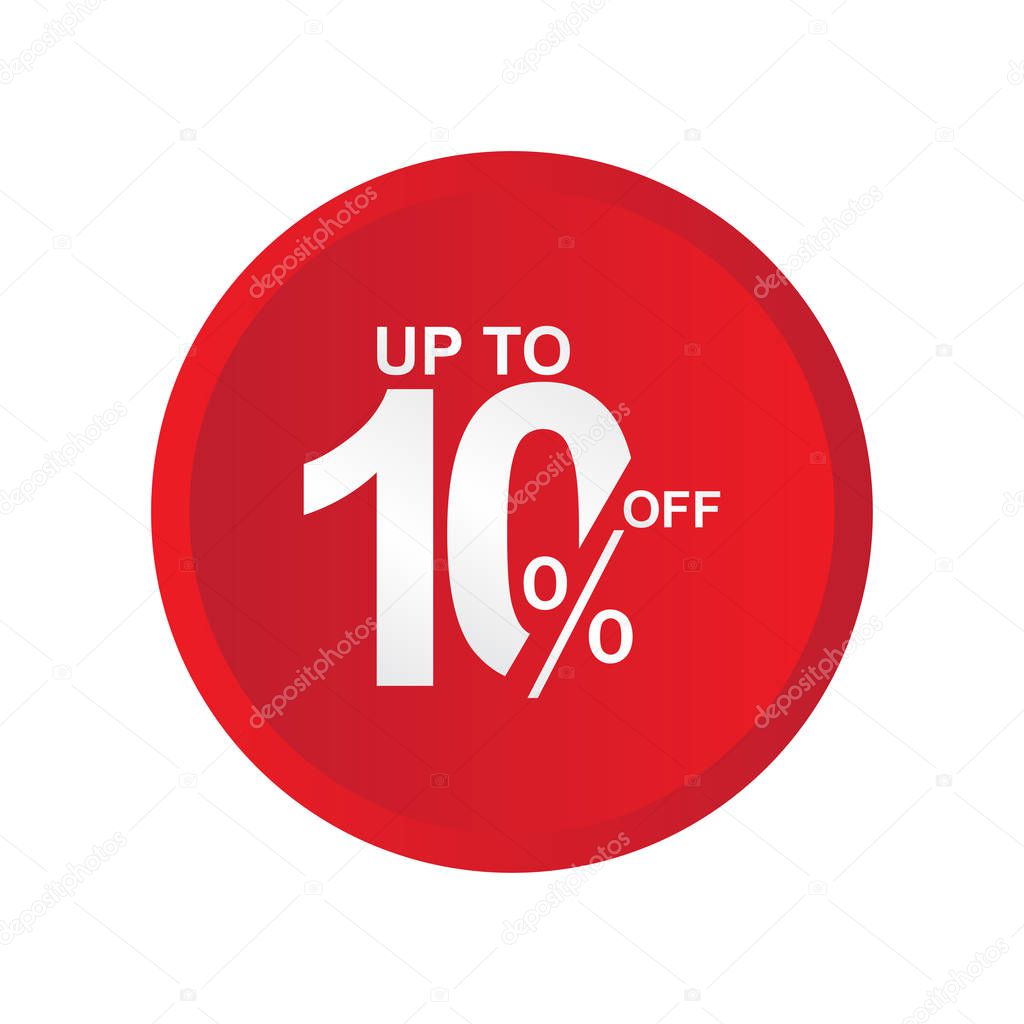 Discount Label up to 10% off Vector Template Design Illustration