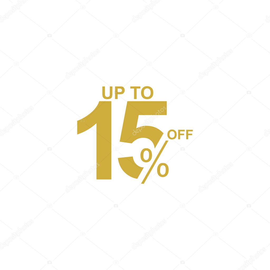 Discount Label up to 15% off Vector Template Design Illustration