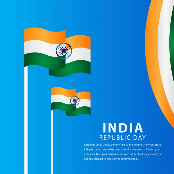 Celebración del Día de la Independencia de la India Feliz Vector Template Design Illustration — Archivo Imágenes Vectoriales
