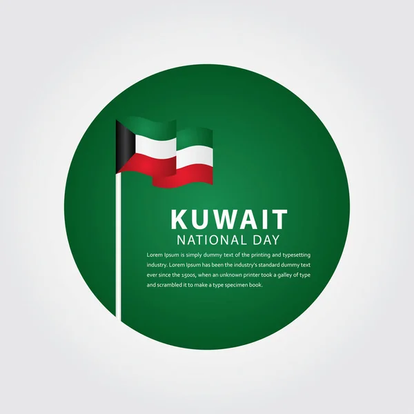 Feliz Dia da Independência do Kuwait Celebração Modelo de Vetor Ilustração Design — Vetor de Stock