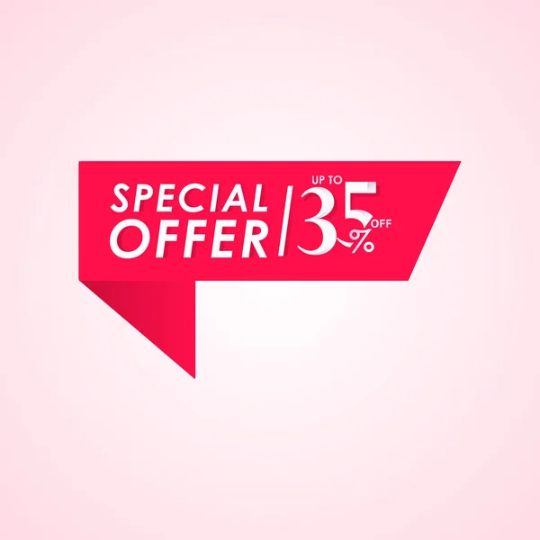 Discount Special Offer up to 35% off Label Vector Template Design Illustration — 스톡 벡터