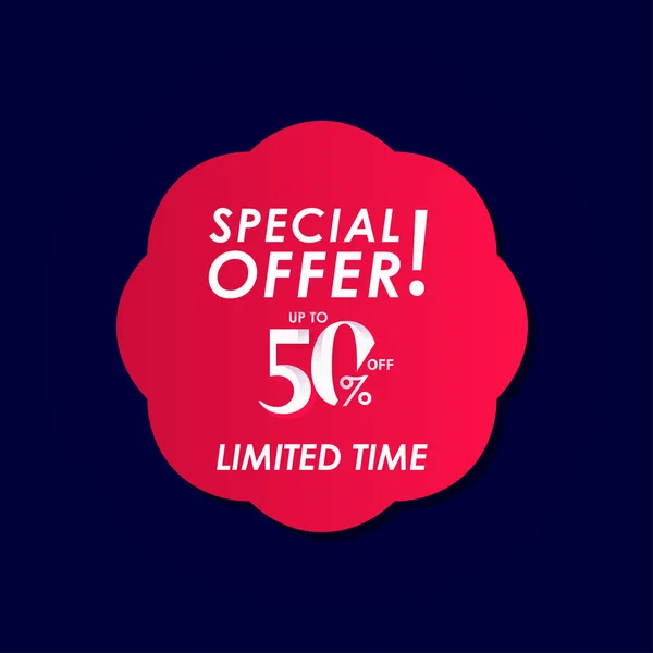 Descuento Oferta especial hasta 50% off Limited Time Label Vector Template Design Illustration — Vector de stock