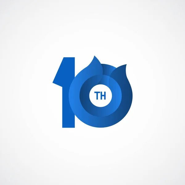 10 Th Aniversário Celebrations Vector Template Design Ilustração —  Vetores de Stock