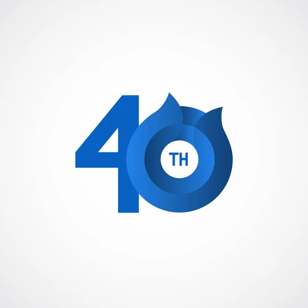 40 Th Aniversário Celebrações Modelo de Vetor Design Ilustração — Vetor de Stock