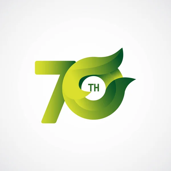 70 Th Anniversary Celebrationsグリーングラデーションベクトルテンプレートデザインイラスト — ストックベクタ