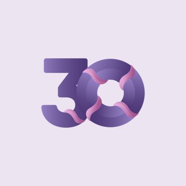 30 Yıl Yıldönümü Kutlamaları Vektör Şablon Tasarımı Çizimi