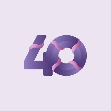 40 Yıl Yıldönümü Kutlamaları Vektör Şablon Tasarımı Çizimi