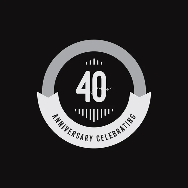 40 Years Anniversary Celebrations Vector Template Design Illustration — Stock Vector