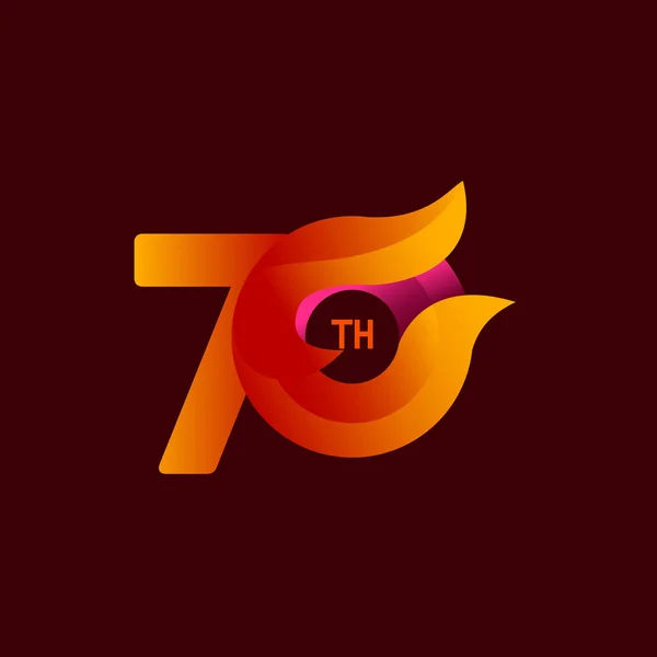 70. Évforduló Ünnepségek Orange Vector Template Design Illusztráció — Stock Vector