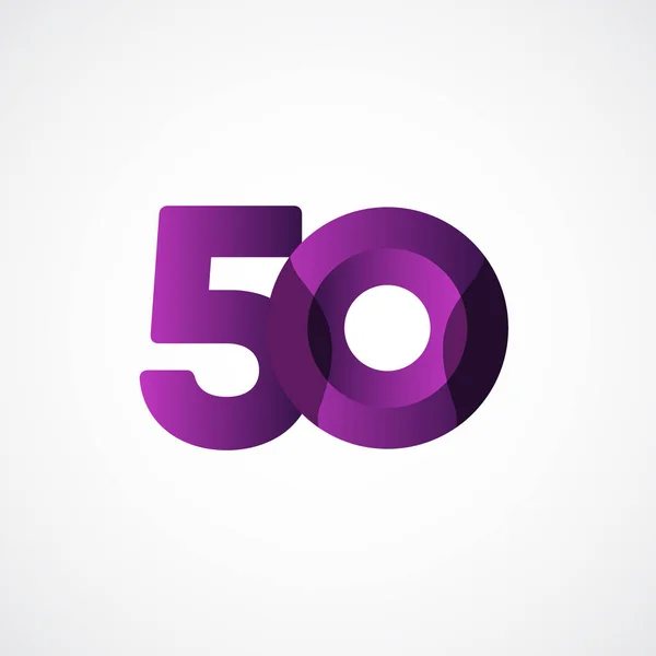 50 років Ювілей Святкування Фіолетовий Вектор Дизайн шаблону Ілюстрація — стоковий вектор