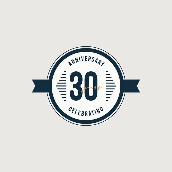 30 лет празднования юбилея Ретро круга векторный дизайн иллюстрации — стоковый вектор