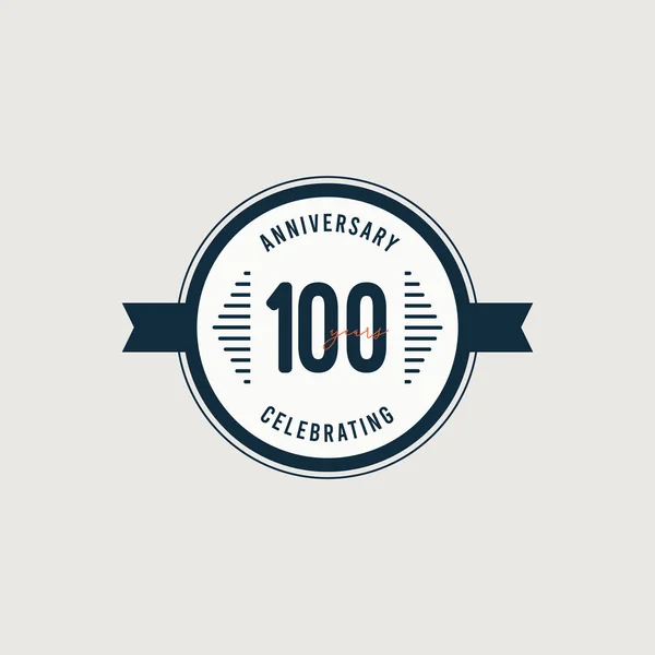 100 Χρόνια Γιορτές Επέτειος Retro Κύκλος Διάνυσμα πρότυπο Εικονογράφηση — Διανυσματικό Αρχείο