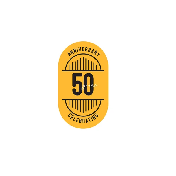 50 Years Anniversary Celebrations Retro Vector Template Design Illustration — Stock Vector