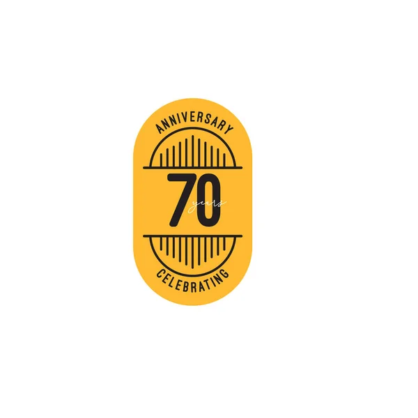 70 Anos Aniversário Celebrações Retro Vector Template Design Ilustração — Vetor de Stock