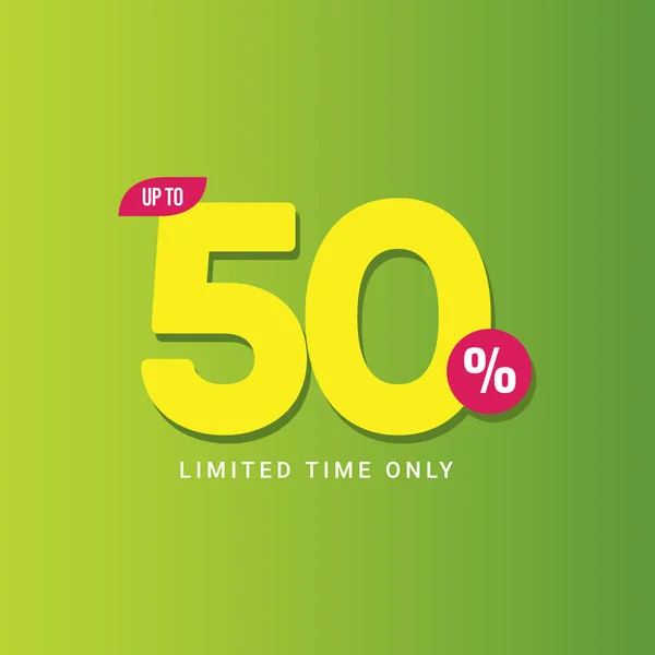 Discount up to 50% Limited Time Only Vector Template Design Illustration — Stock Vector