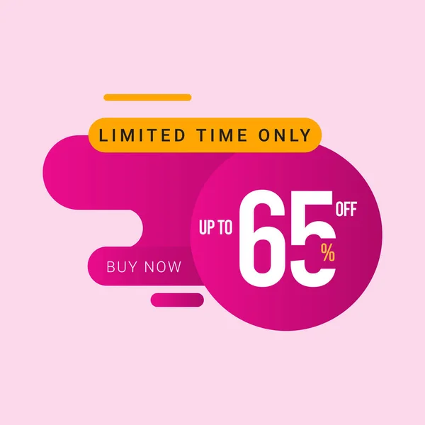 Discount up to 65% off Limited Time Only Vector Template Design Illustration — Stock Vector