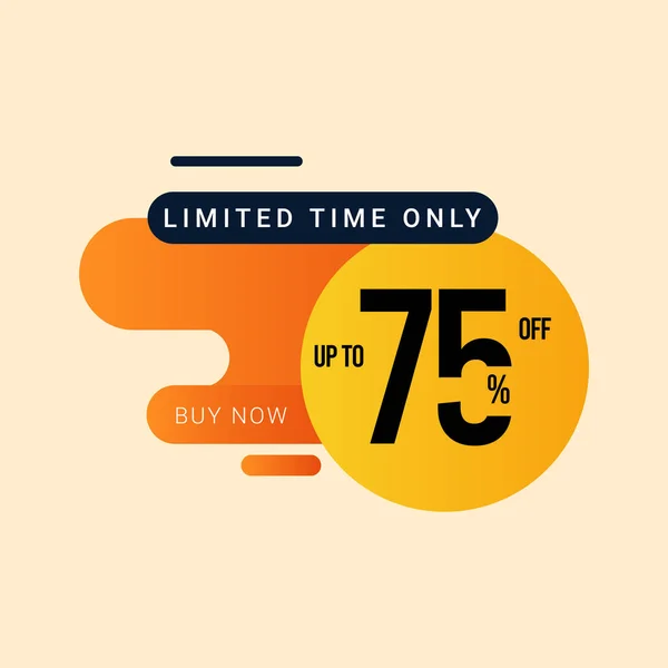 Discount up to 75% off Limited Time Only Vector Template Design Illustration — Stock Vector