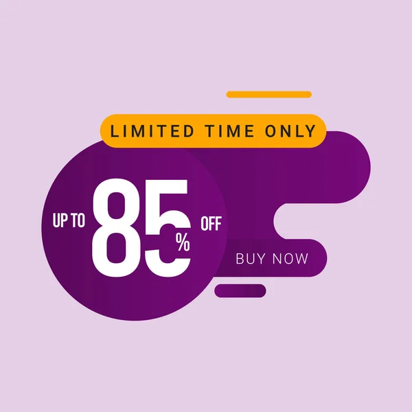 Discount up to 85% off Limited Time Only Vector Template Design Illustration — Stock Vector