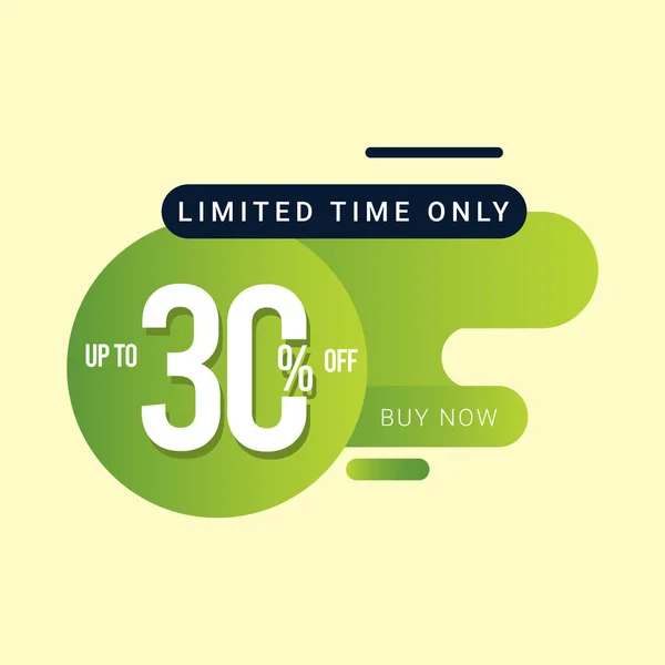 Discount up to 30% off Limited Time Only Vector Template Design Illustration — Stock Vector