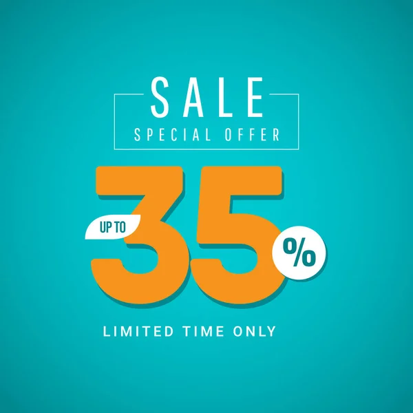 Sale Special Offer up to 35% Limited Time Only Vector Template Design Illustration — Stock Vector