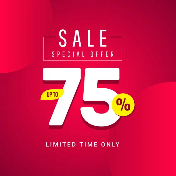 Sale Special Offer up to 75% Limited Time Only Vector Template Design Illustration — Stock Vector