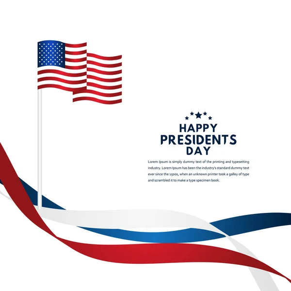 Illustration de conception de modèle vectoriel de célébration de la fête des présidents heureux — Image vectorielle