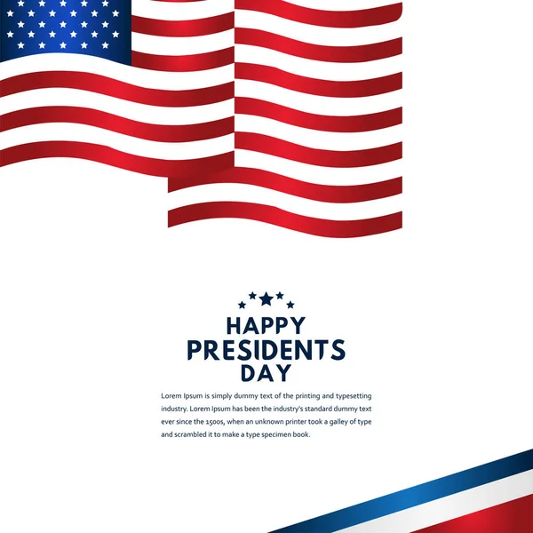 Felice Presidenti Day Celebrazione Vector Template Design Illustrazione — Vettoriale Stock