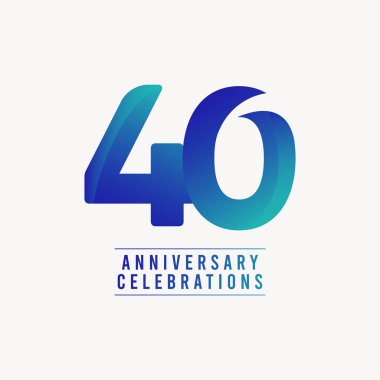 40 Yıl Yıldönümü Kutlamaları Vektör Şablon Tasarımı Çizimi