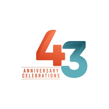 43 Yıl Yıldönümü Kutlaması Vektör Şablon Tasarımı Çizimi