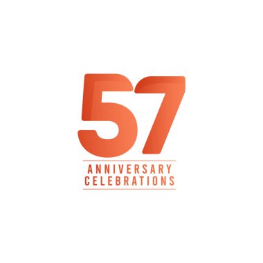 57 Years Anniversary Celebrations Vector Template Design Illustration