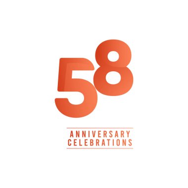 58 Years Anniversary Celebrations Vector Template Design Illustration