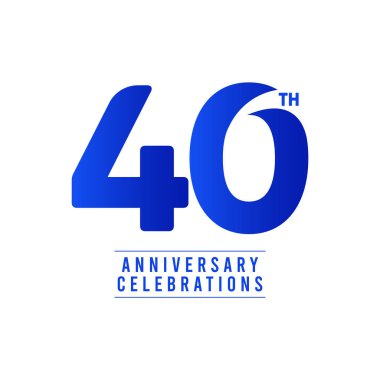 40. Yıldönümü Kutlamaları Vektör Şablon Tasarımı Çizimi
